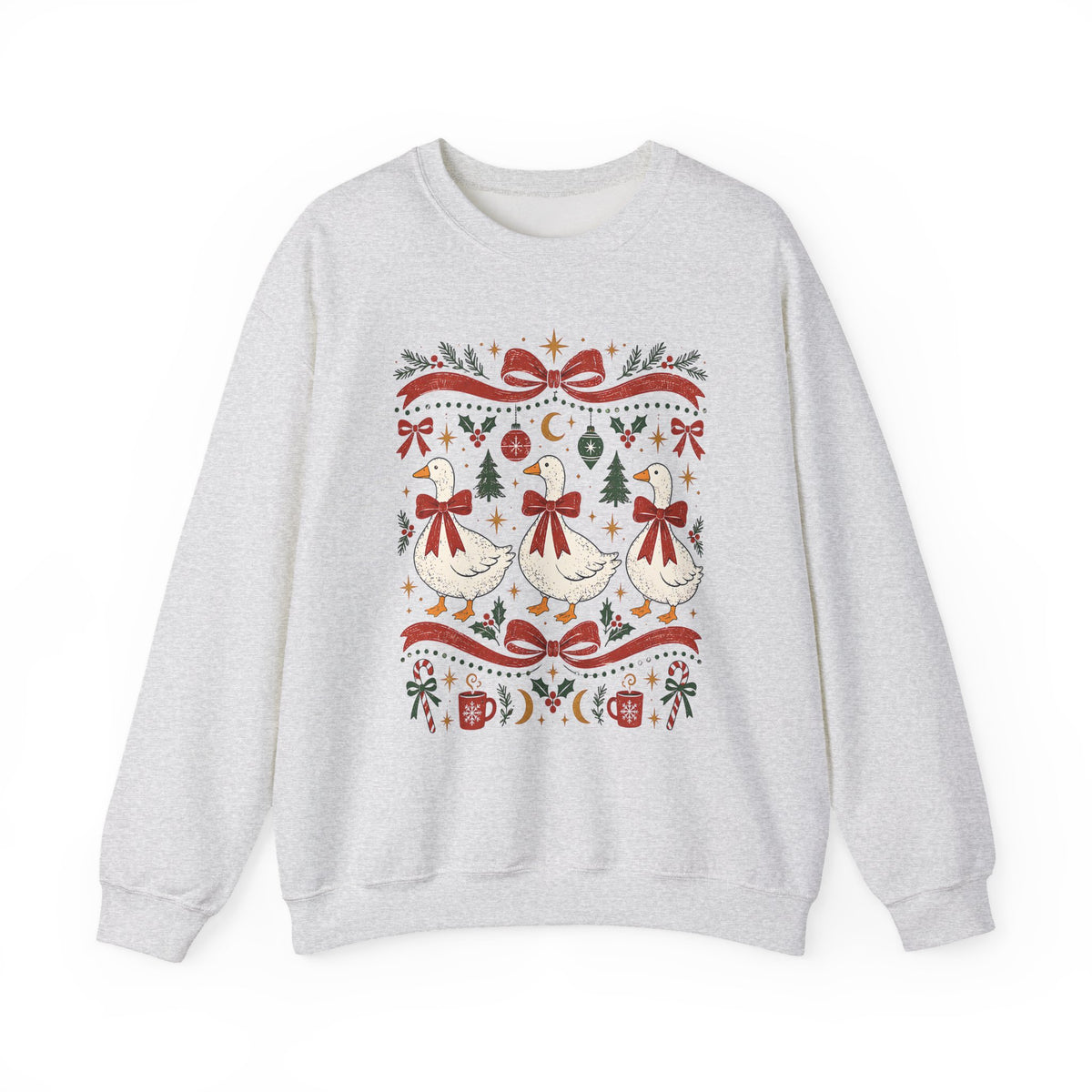 Dancing Angels Christmas Sweatshirt | Holiday Fair Isle Nativity Pattern