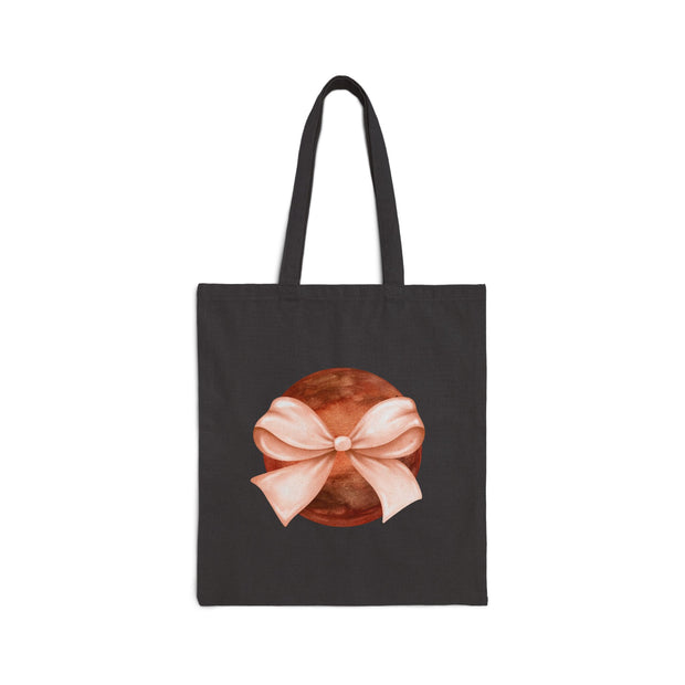 Mars Wrapped In A Bow Cotton Canvas Tote Bag
