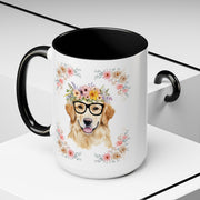 Geeky Goddess Golden Retriever Accent Coffee Mug