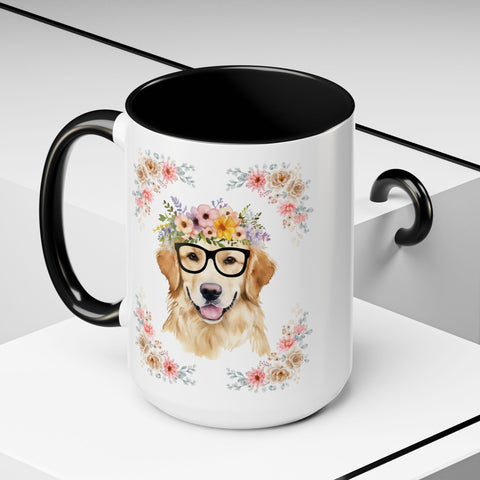 Geeky Goddess Golden Retriever Accent Coffee Mug