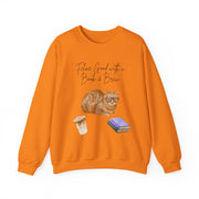 'Feline Good With A Book & Brew' Unisex Crewneck Sweatshirt