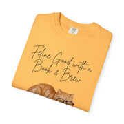 'Feline Good with a Book & Brew' Unisex T-Shirt
