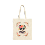 Geeky Goddess Panda Cotton Canvas Tote Bag