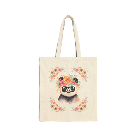 Geeky Goddess Panda Cotton Canvas Tote Bag