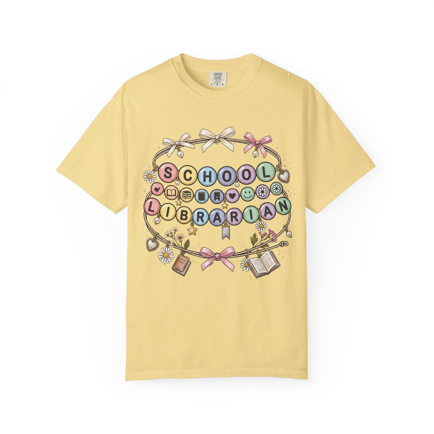 School Librarian Keys Beads T-Shirt, Librarian Graphic Tee, Library Media Specialist Shirt, Book Lover Teacher Gift, Back to School Tee