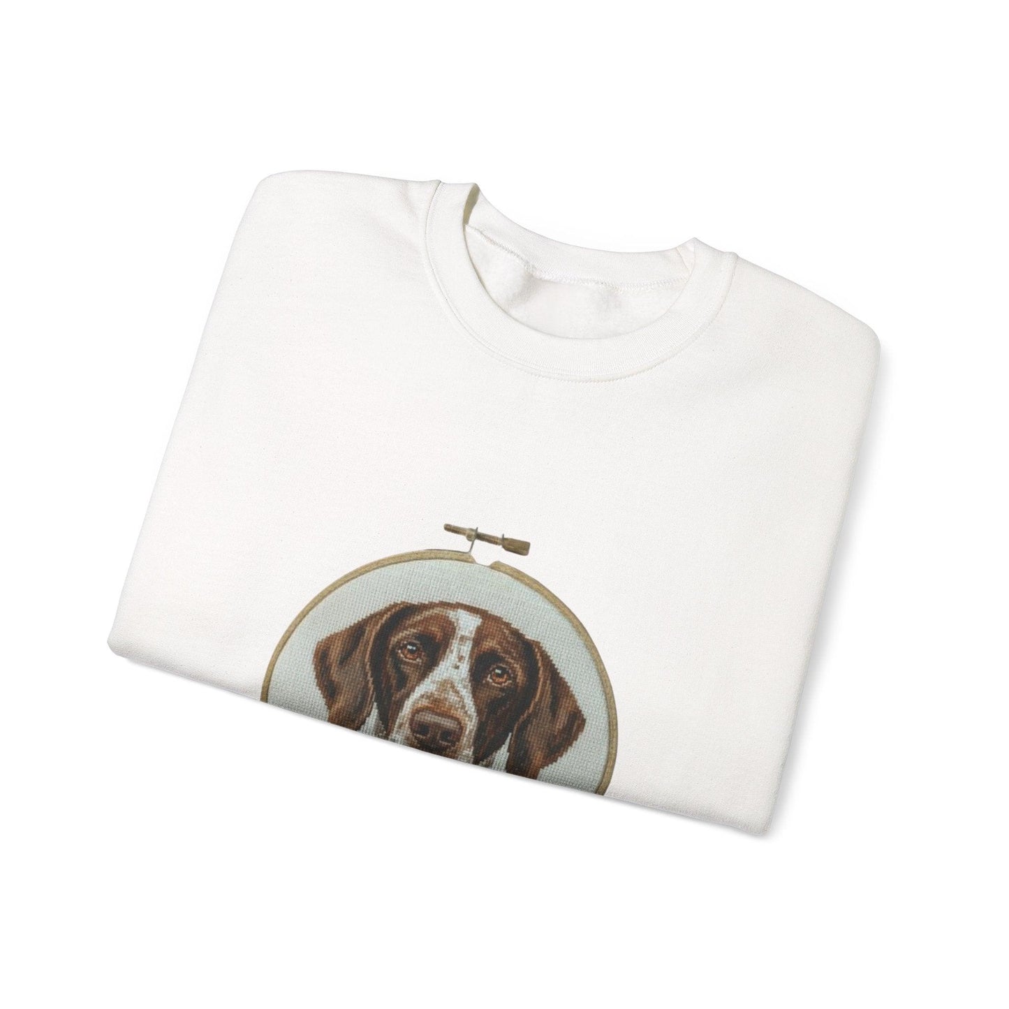 German Pointer Portrait sweatshirt | Dog Head Embroidery Hoop Design