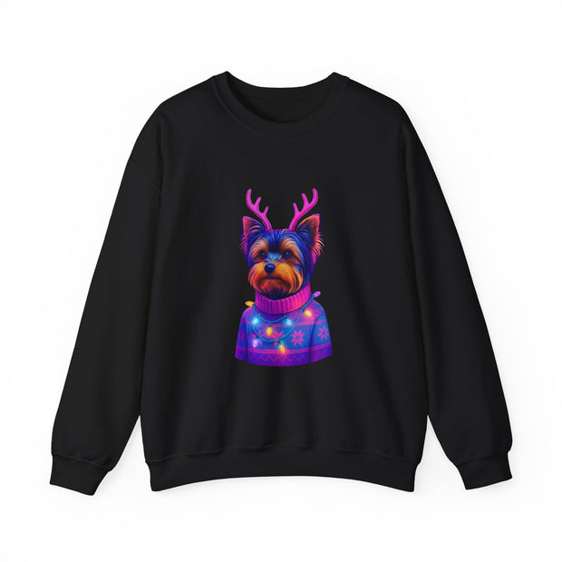 Festive Dog Sweatshirt, Cozy Unisex Crewneck, Pet Lover Gift, Holiday Apparel, Cute Dog Design