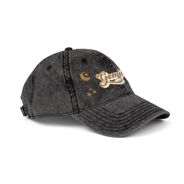 'Gemini' Vintage Wash Embroidered Cap