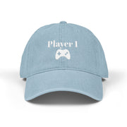 'Player 1' Denim Embroidered Cap