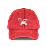 'Player 1' Vintage Embroidered Cap