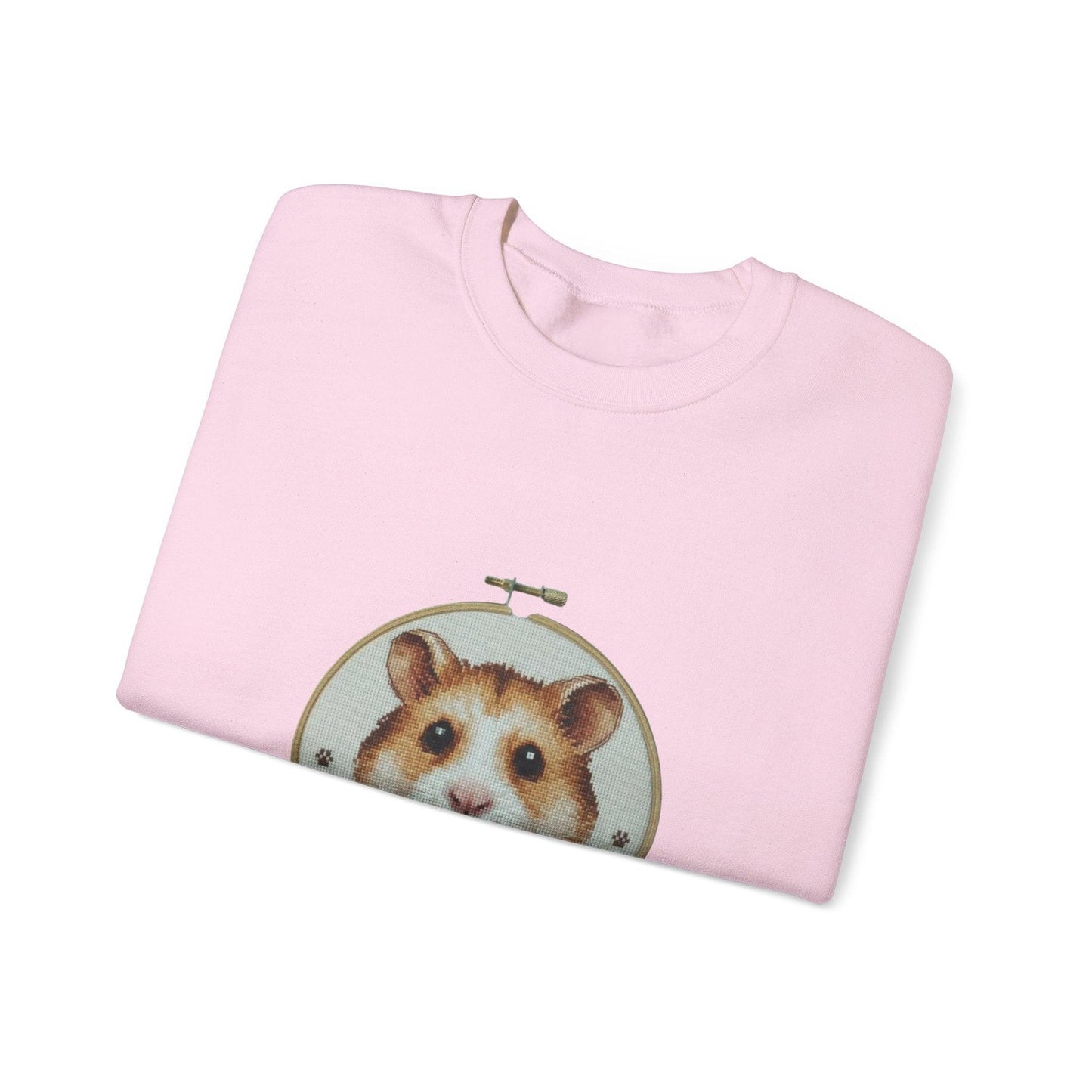 Hamster Portrait Sweatshirt | Embroidery Hoop Floral Frame