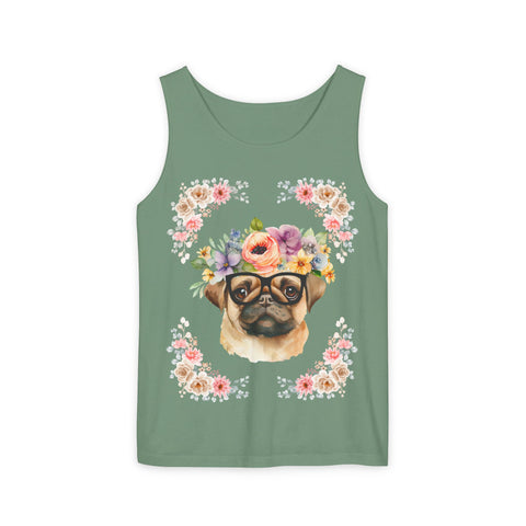 Geeky Goddess Pug Unisex Tank Top