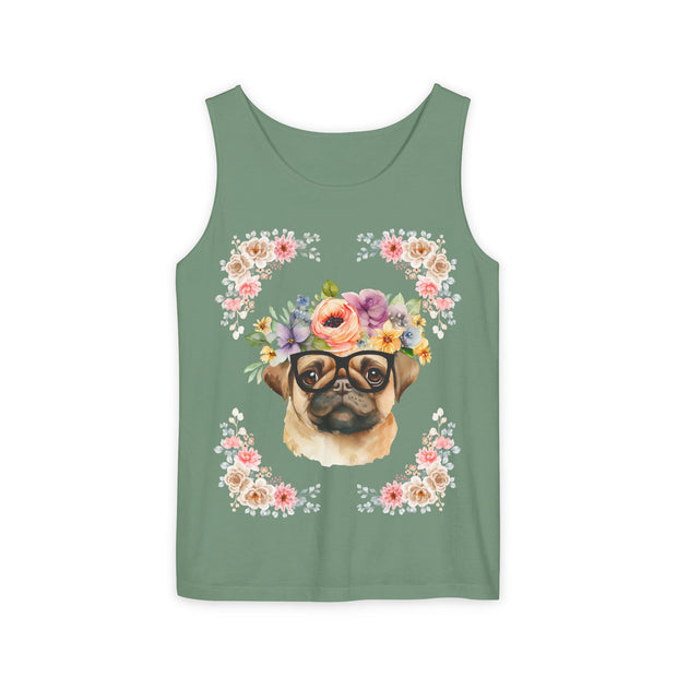 Geeky Goddess Pug Unisex Tank Top
