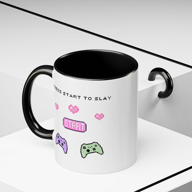 'Press Start To Slay' Accent Coffee Mug
