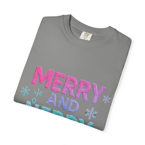 Merry and Nerdy T-Shirt, Unisex Gamer Tee, Holiday Gaming Shirt, Fun Christmas Apparel, Gift for Nerds, Cozy Casual Style