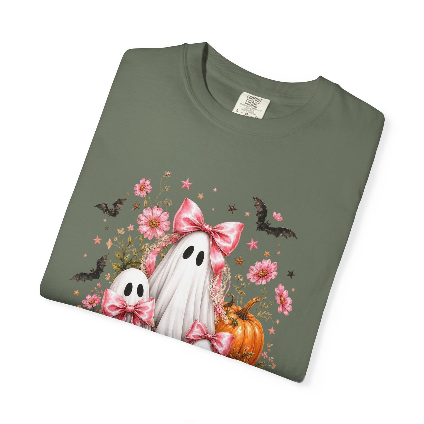 Coquette Ghost Halloween Shirt, Pink Bow Ghost T-Shirt, Cute Spooky Season Tee, Girly Halloween Pumpkin Graphic, Fall Aesthetic Shirt