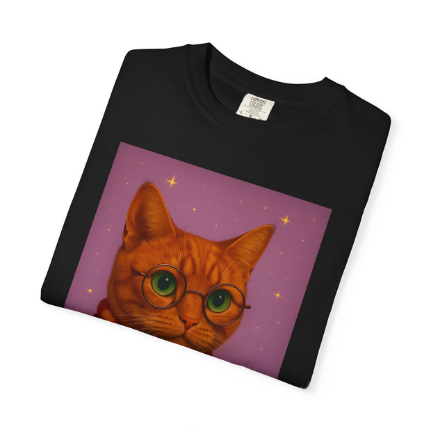Pawgwarts Orange Cat Wizard T-Shirt