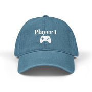 'Player 1' Denim Embroidered Cap
