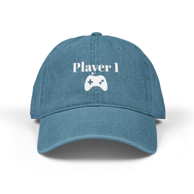 'Player 1' Denim Embroidered Cap