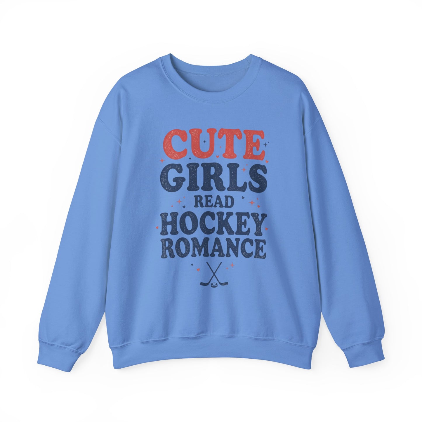 Cute Girls Read Hockey Romance Sweatshirt, Hockey Romance Booktok Crewneck, Sports Romance Reader Pullover