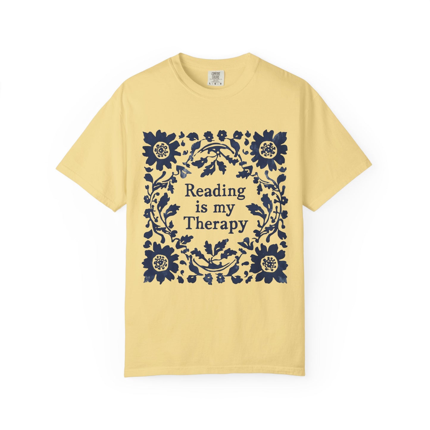 Reading Is My Therapy T-shirt | Floral Wreath Book Lover Tee