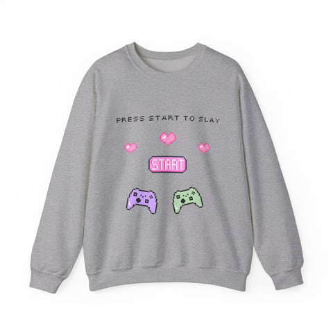 'Press Start to Slay' Unisex Crewneck Sweatshirt