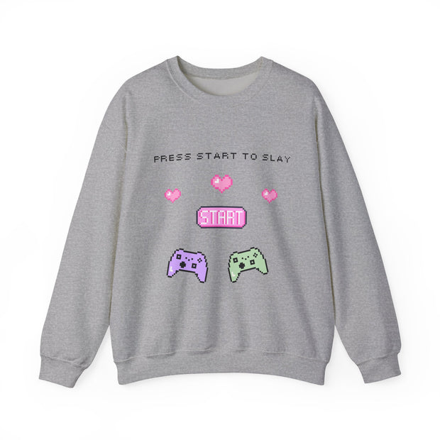 'Press Start to Slay' Unisex Crewneck Sweatshirt