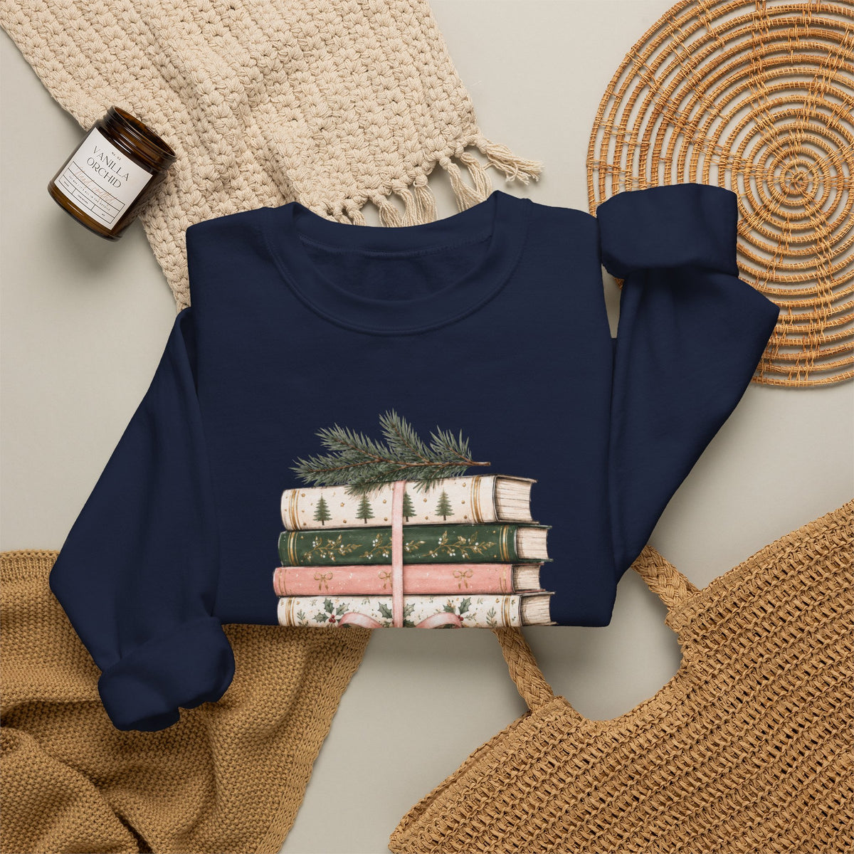Bookish Christmas Sweatshirt, Christmas Book Lover Crewneck, Cozy Reader Sweater, BookTok Holiday Shirt, Reader Christmas Gift