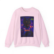 Cozy Gamer Cat Sweatshirt - Unisex Heavy Blend™ Crewneck, Perfect for Gaming Nights, Halloween, Cat Lovers, Gift Ideas, Comfortable Wear