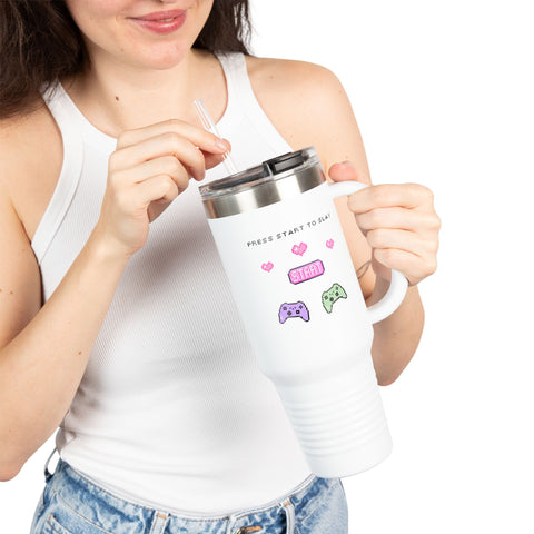 'Press Start To Slay' Insulated Travel Mug. 40oz