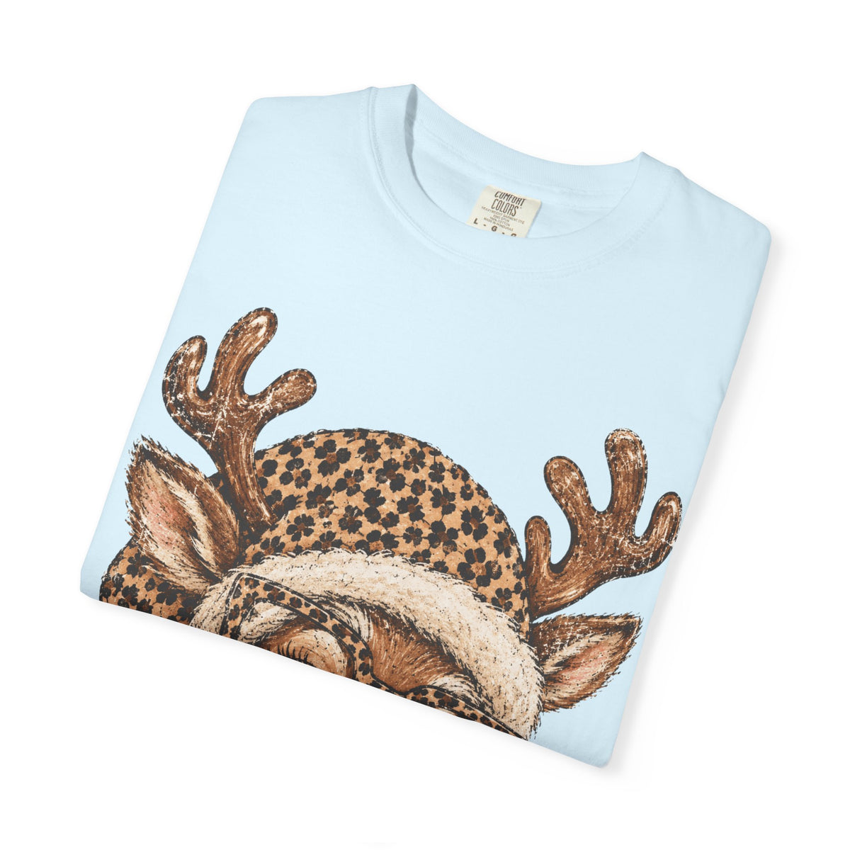 Leopard Reindeer Christmas Shirt, Retro Reindeer Tee, Cheetah Print Holiday Shirt, Cute Christmas T-Shirt, Reindeer Gift for Her