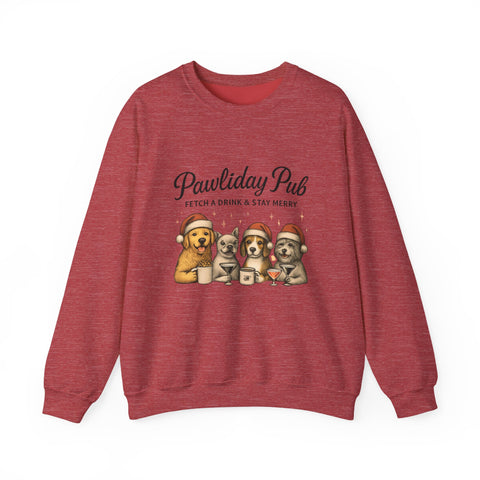 Pawlidday Pub Sweatshirt, Cozy Dog Lover Crewneck, Funny Pet Sweatshirt, Holiday Dog Apparel, Gift for Animal Lovers