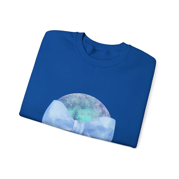 Blue/Green Planet Wrapped In A Bow Unisex Crewneck Sweatshirt