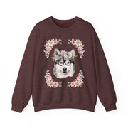 Geeky Goddess Siberian Husky Unisex Crewneck Sweatshirt