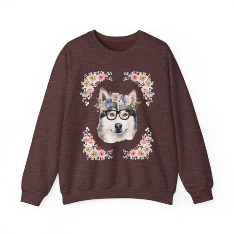 Geeky Goddess Siberian Husky Unisex Crewneck Sweatshirt