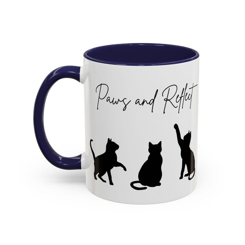 'Paws and Reflect' Cats Accent Coffee Mug