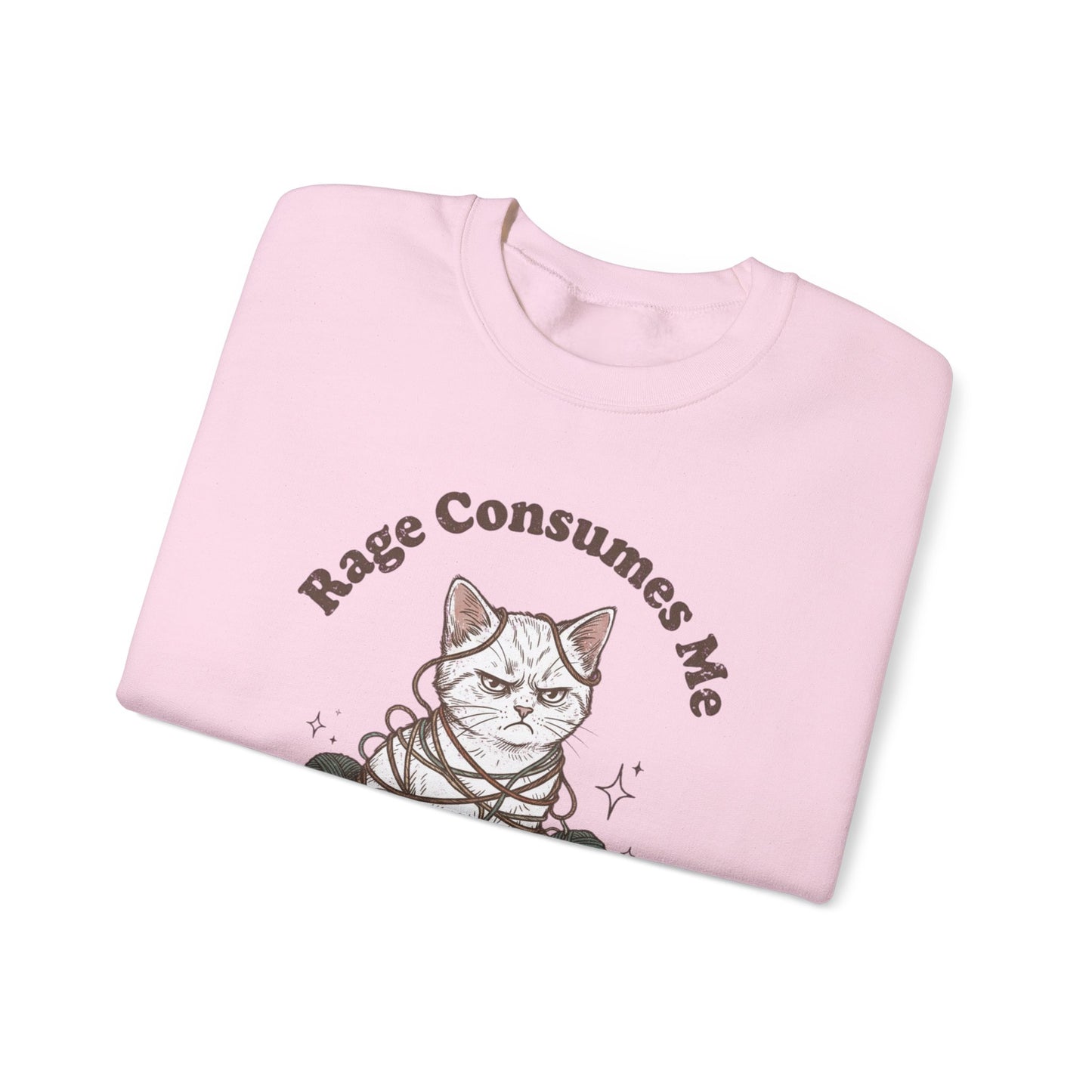 Rage Consumes Me Crochet Cat Shirt, Funny Knitting Tee, Grandma Hobbies Sweatshirt