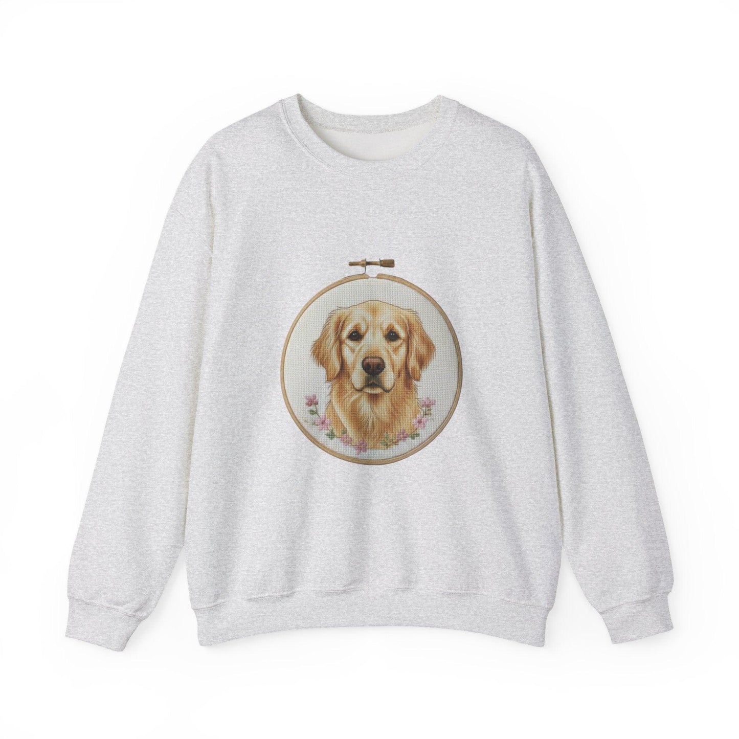 Golden Retriever Sweatshirt, Dog Mom Gift, Vintage Embroidery Style Pet Lover Crewneck