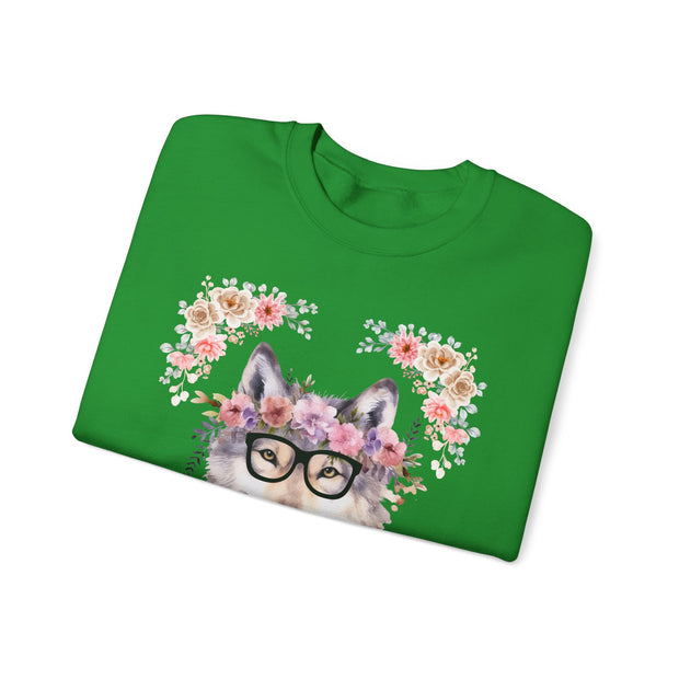 Geeky Goddess Wolf Unisex Crewneck Sweatshirt