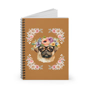 Geeky Goddess Pug Spiral Notebook