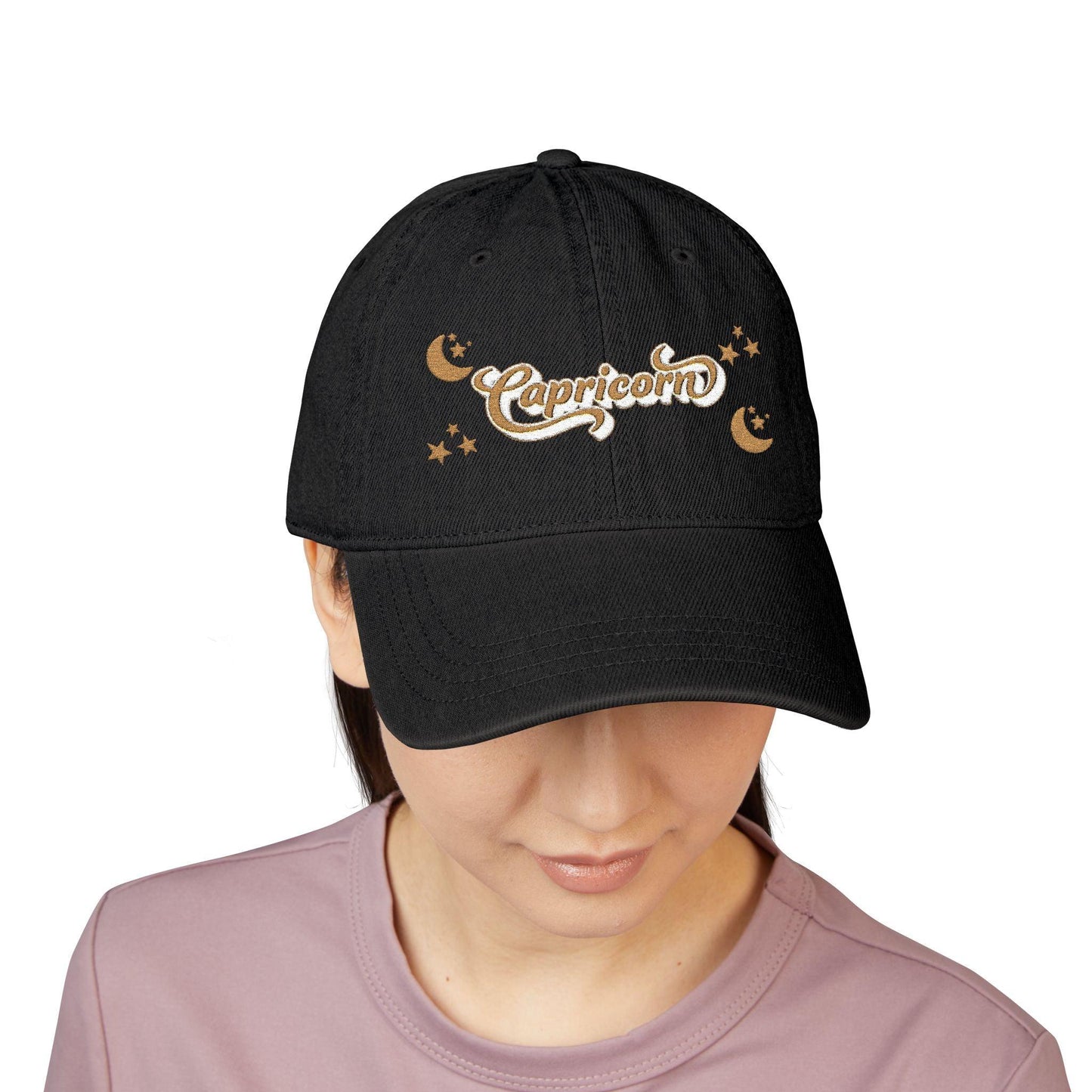 'Capricorn' Denim Embroidered Cap