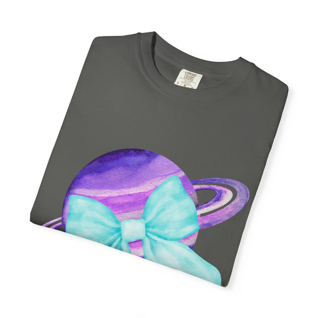 Purple Saturn Wrapped In Bow Unisex T-Shirt