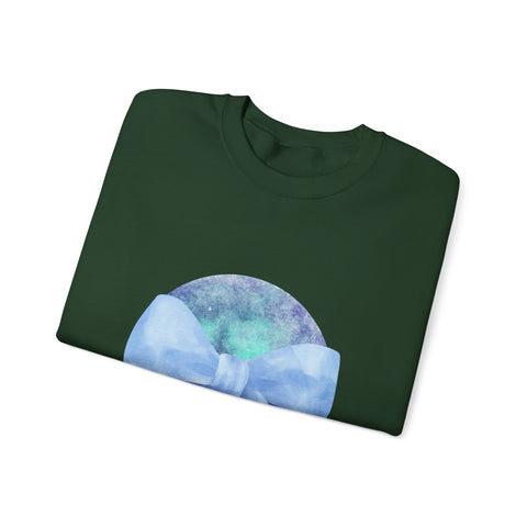 Blue/Green Planet Wrapped In A Bow Unisex Crewneck Sweatshirt