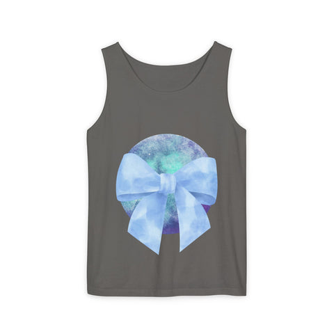 Blue/Green Planet Wrapped In A Bow Unisex Tank Top
