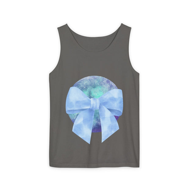 Blue/Green Planet Wrapped In A Bow Unisex Tank Top