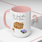 'Feline Good With A Book & Brew' Accent Coffee Mug