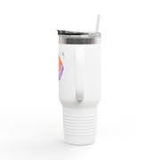 Purple Pumpkin Wrapped In A Bow Insulated Travel Mug, 40oz