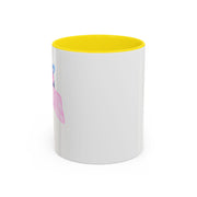Blue Saturn Wrapped In A Pink Bow Accent Coffee Mug