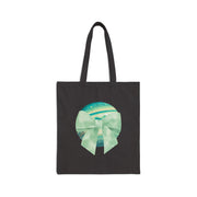 Green Planet Wrapped In A Bow Cotton Canvas Tote Bag