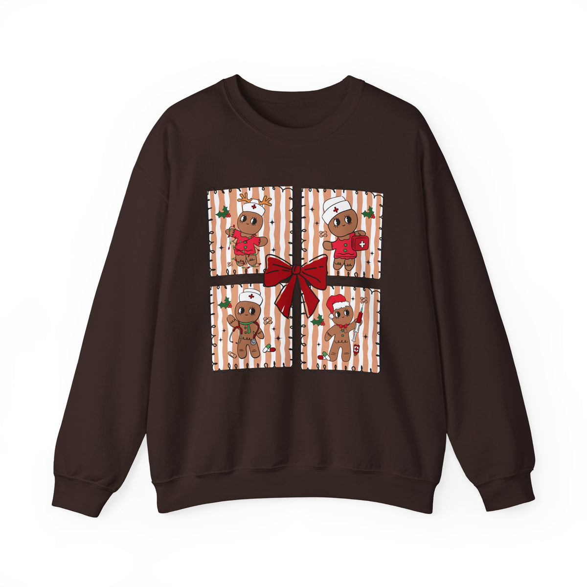 Gingerbread Christmas Sweatshirt, Cute Gingerbread Crewneck, Christmas Bow Sweatshirt, Gingerbread Man Shirt, Funny Holiday Sweater, Christmas Gift
